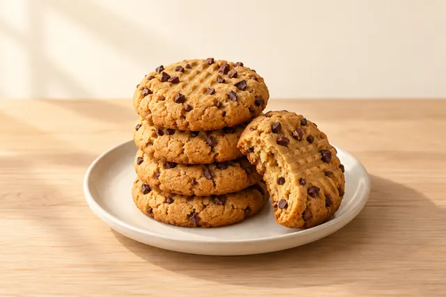 Galletas de mantequilla de cacahuate con nibs de cacao